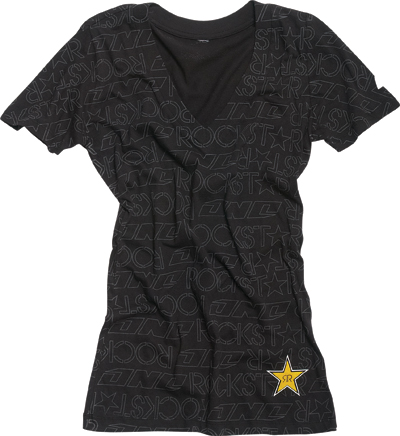 Rockstar Ladies Diablo V Neck T-Shirt Black