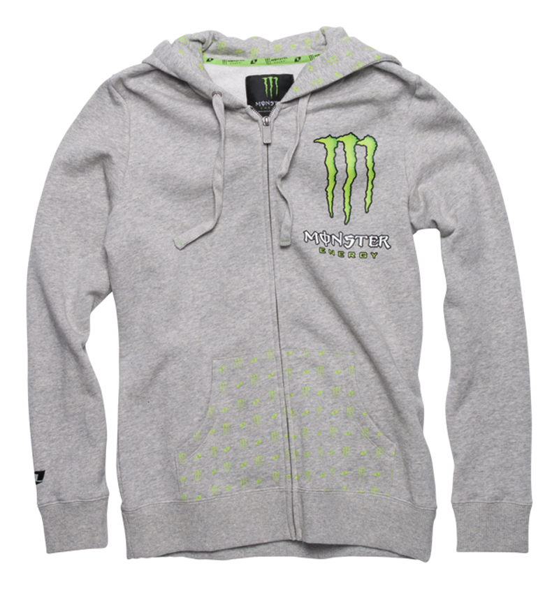 Monster Patrie Ladies Zip Hoodie Grey