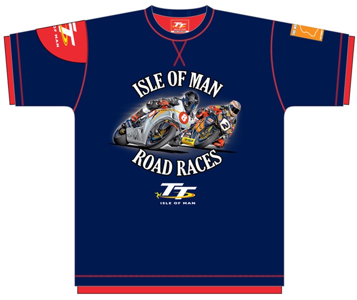 WAS TT 2011 Bikes 8 and 2 Custom T Shirt  Navy/Red - click to enlarge