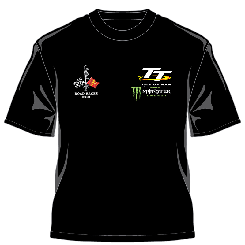 TT 2012 Road Races Flags Monster T Shirt Black