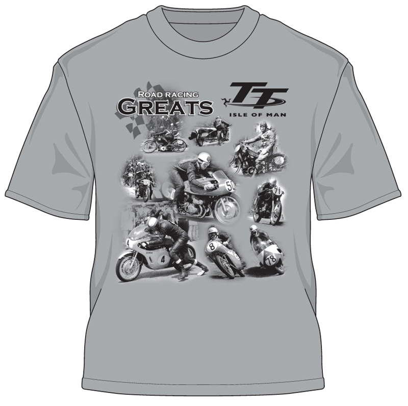 TT 2012 Road Racing Greats T Shirt Grey