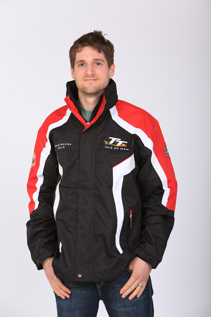 TT 2013 Road Races Jacket Black/Red/White Trim