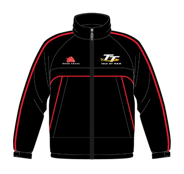Lightweight Isle of Man TT Jacket Black/Red Piping - click to enlarge