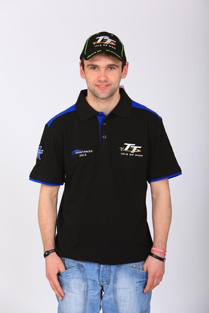 TT 2013 Road Races Polo Black/Blue Trim