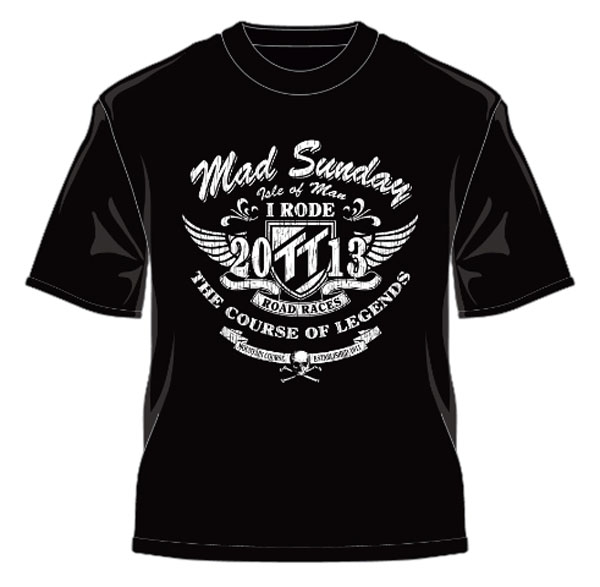 TT 2013 Mad Sunday T Shirt Black/White