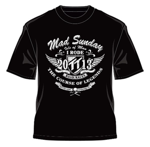 TT 2013 Mad Sunday T Shirt Black/White - click to enlarge