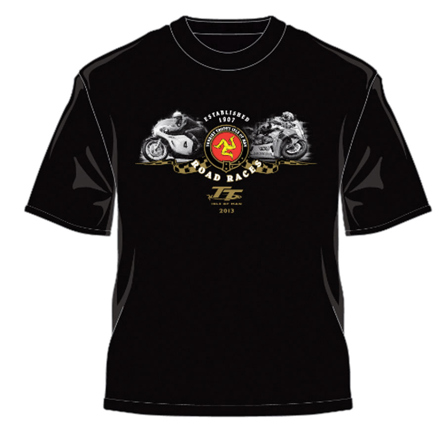 TT 2013 Road Races 2 Bikes T Shirt Black