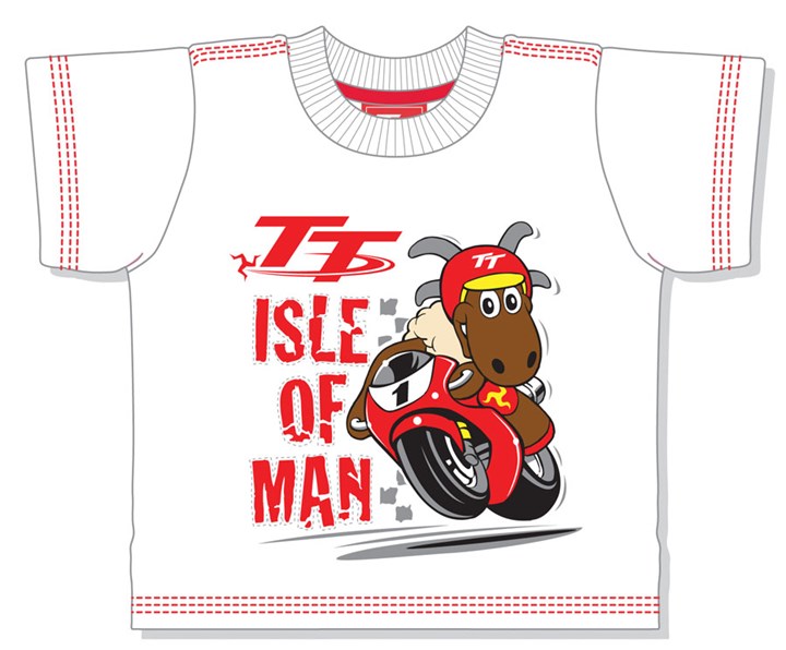 TT 2013 Bike Mascot Baby T Shirt White - click to enlarge