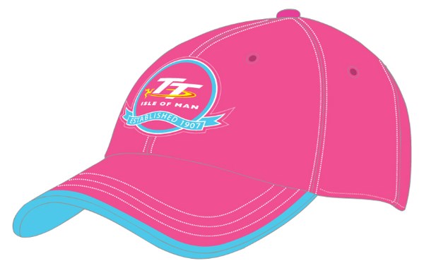 TT 2013 Ladies Cap Pink Turquoise Trim