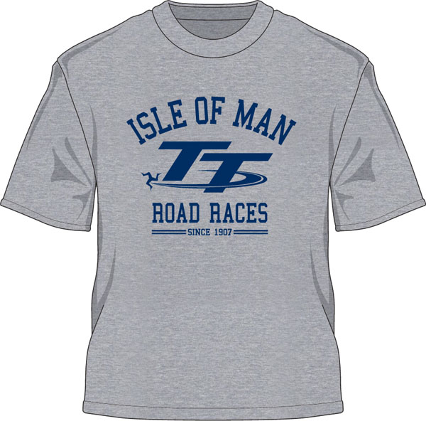 TT Road Races Vintage T Shirt Grey Navy Blue