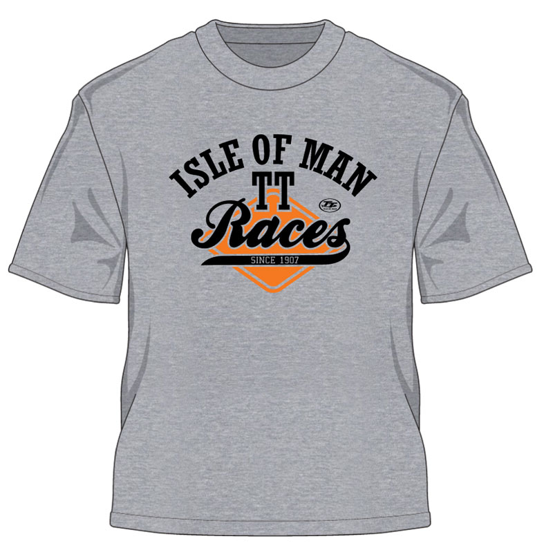 TT Races Vintage Diamond T Shirt Grey