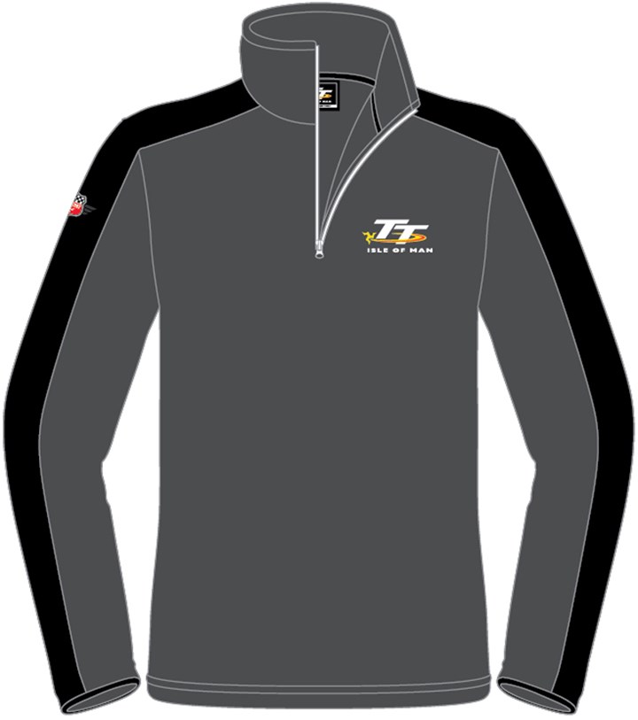 TT 2014 Fleece 1/4 Zip Grey Black - click to enlarge