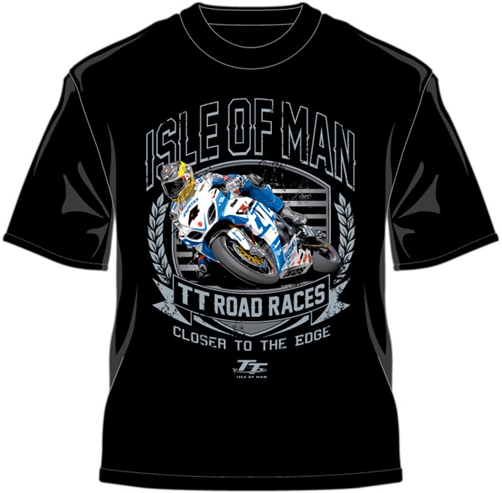 TT 2014 IOM TT Road Races Silver Bike T Shirt Black - click to enlarge