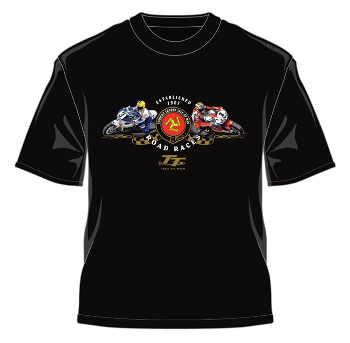 TT 2014 T Shirt Two Bikes Black - click to enlarge