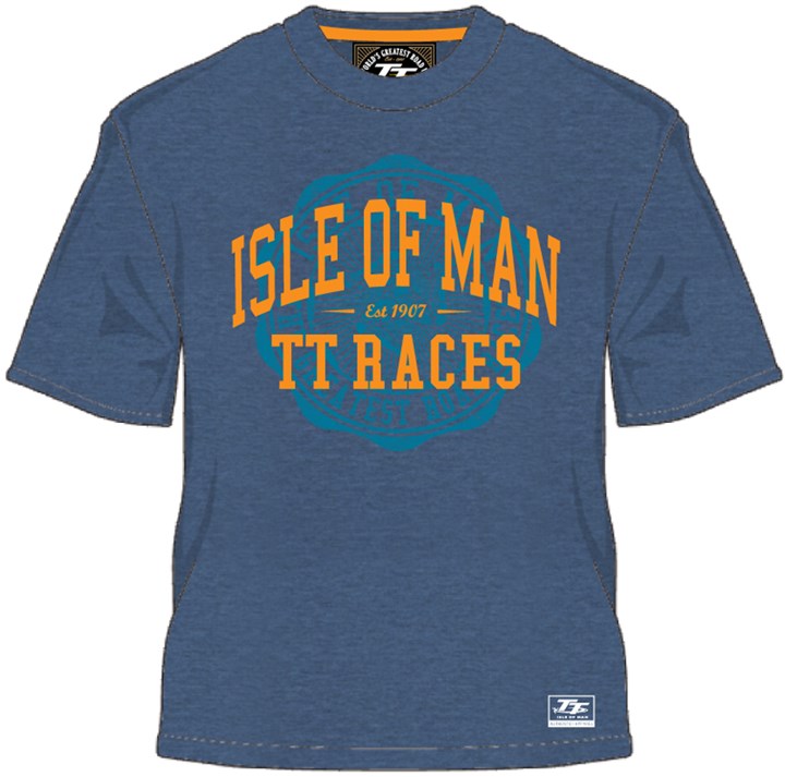 TT 2014 Vintage Est TT Races T Shirt Dark Blue - click to enlarge