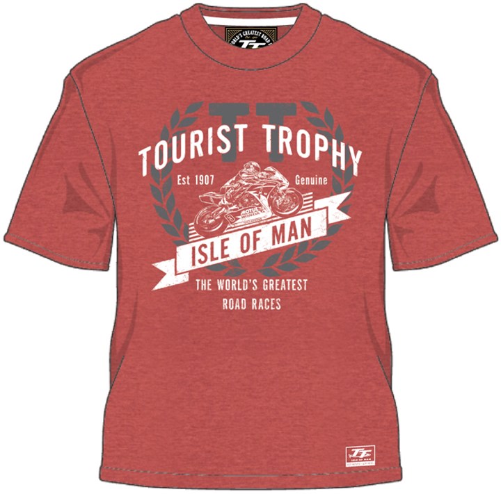 TT 2014 Vintage Tourist Trophy T Shirt Dark  Red - click to enlarge