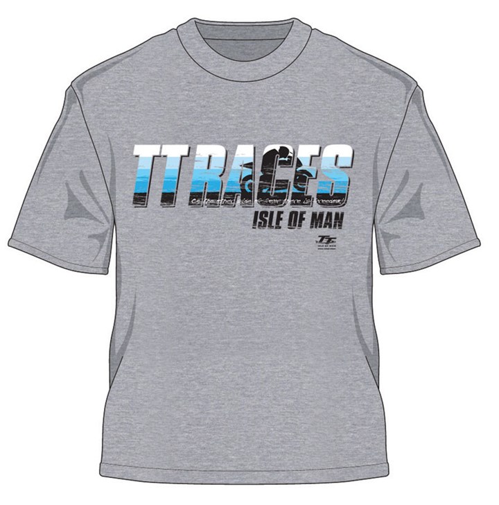 TT 2014 Retro T Shirt TT Races Freedom Grey - click to enlarge