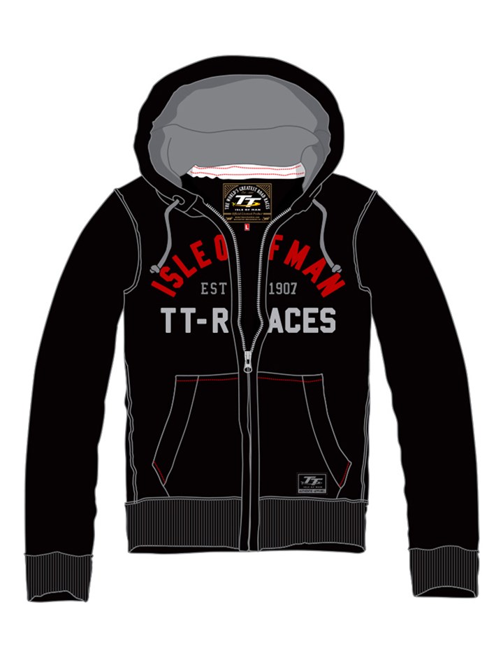TT 2015 Hoodie Zip Black/Red - click to enlarge