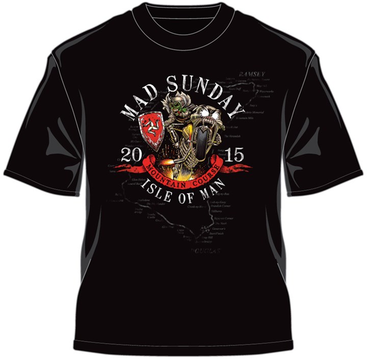 TT 2015 Mad Sunday Shield T-Shirt Black - click to enlarge