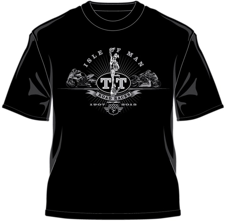 TT 2015 T-Shirt Silver Bikes & Trophy Black - click to enlarge