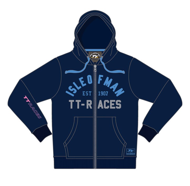 TT 2015 Ladies Zip Hoodie  Blue - click to enlarge