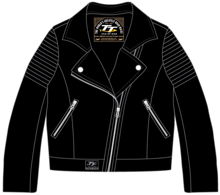 Ladies Leather Black Faux Jacket - click to enlarge