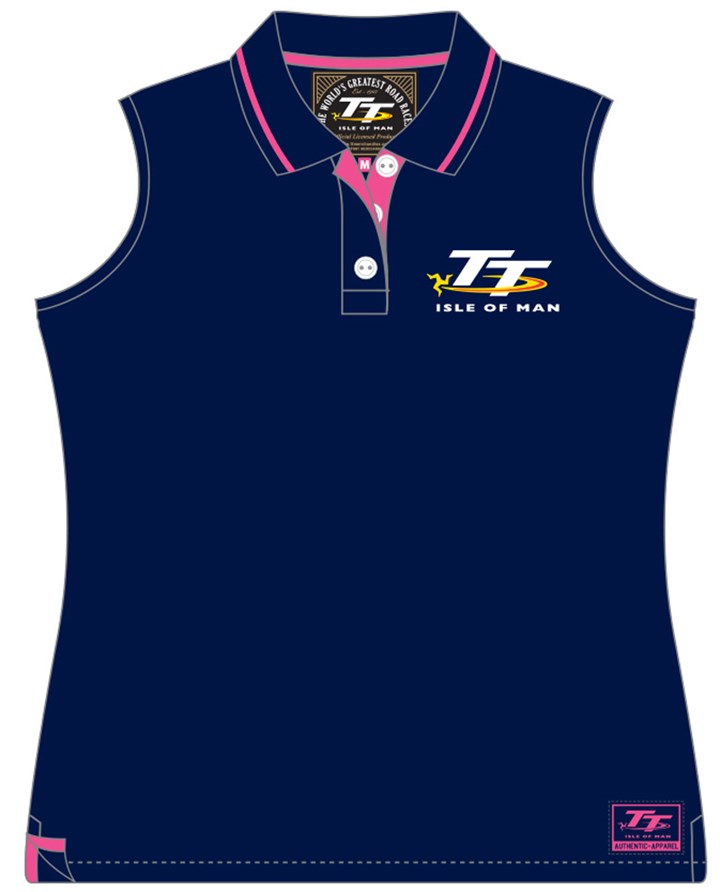 TT Ladies Sleeveless Polo Blue - click to enlarge