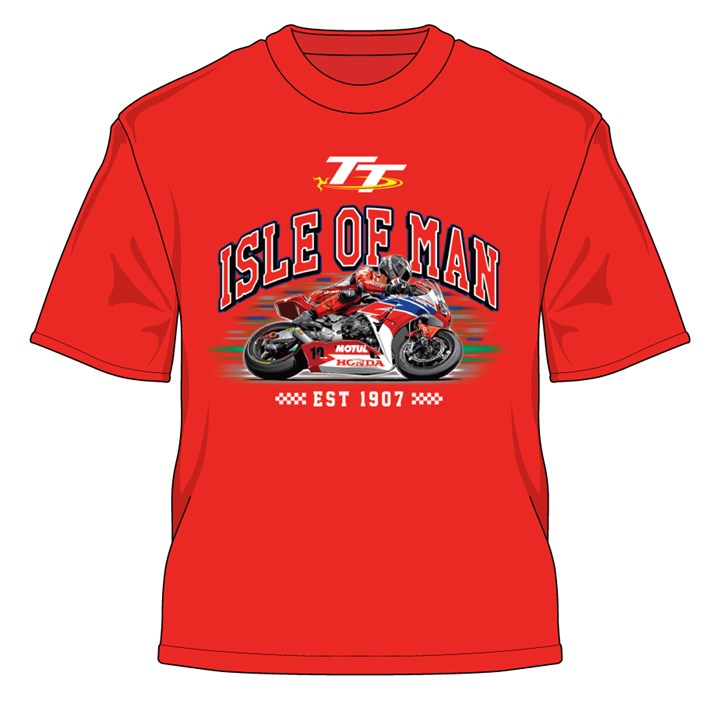 TT 2015 Childs Across T Shirt Red - click to enlarge