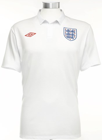 England Short Sleeve Home Football Shirt 2009/11 - click to enlarge