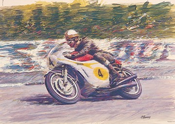 Mike Hailwood TT Legend Print - Ltd Ed by Peter Hearsey - click to enlarge