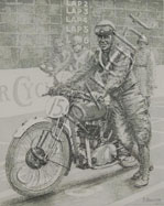 Jimmmy Simpson 1924 Rudge Etching