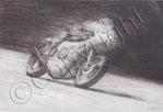 Mick Grant and Slippery Sam 1974 Etching