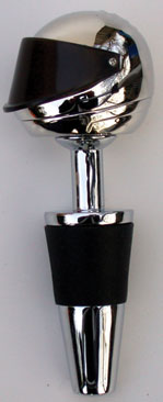 BOTTLE STOPPER MOTORBIKE HELMET.CHROME