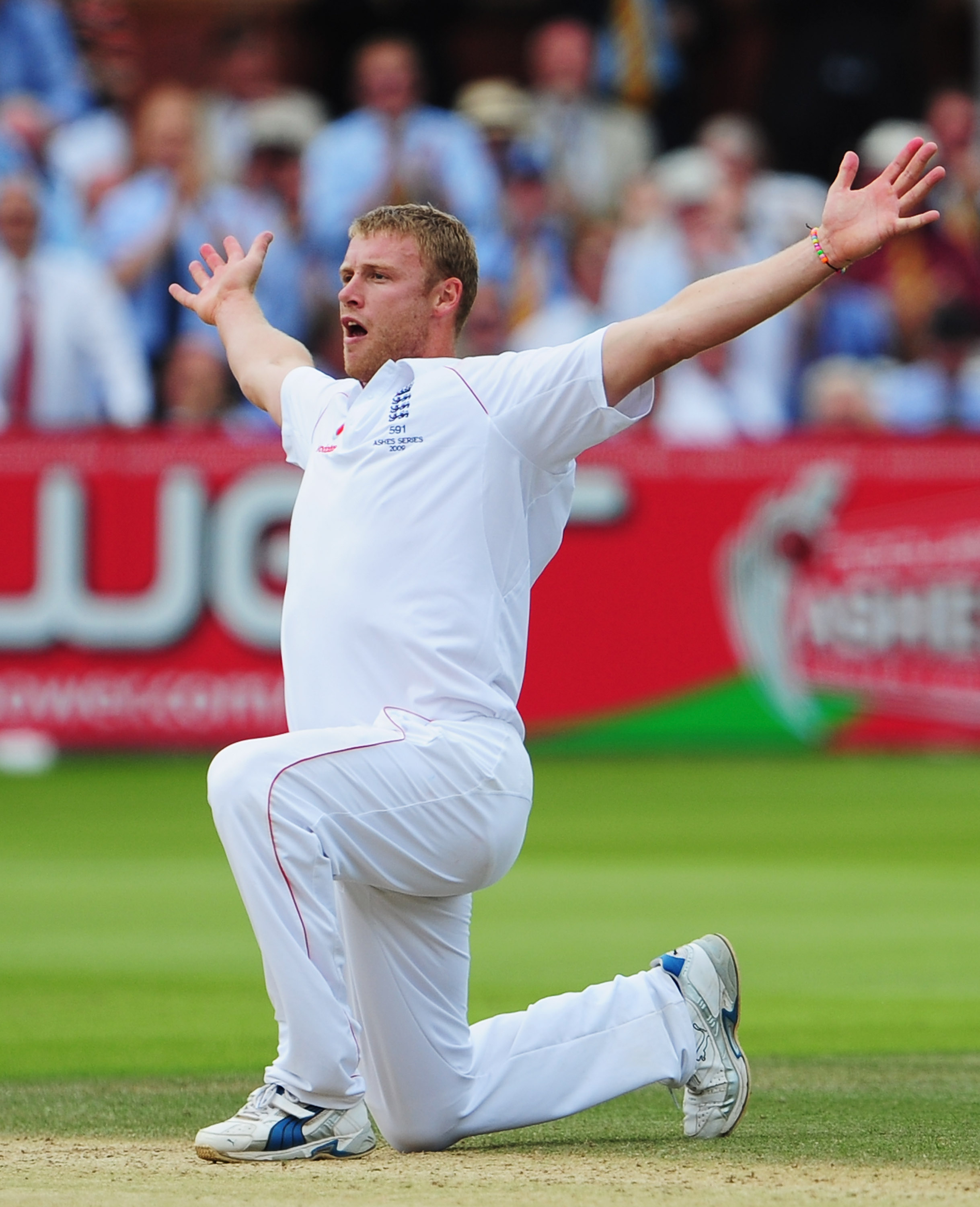 Ashes 2009 Flintoff A0 Canvas Print 