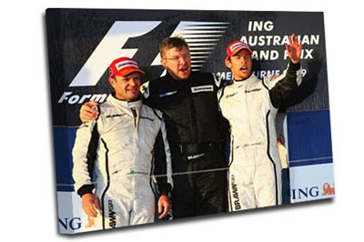 Brawn GP Melbourne Podium A2 Canvas Print