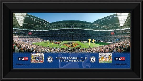 Chelsea 2009 FA Cup Line Up Framed Desktop Photo (12" x 6")