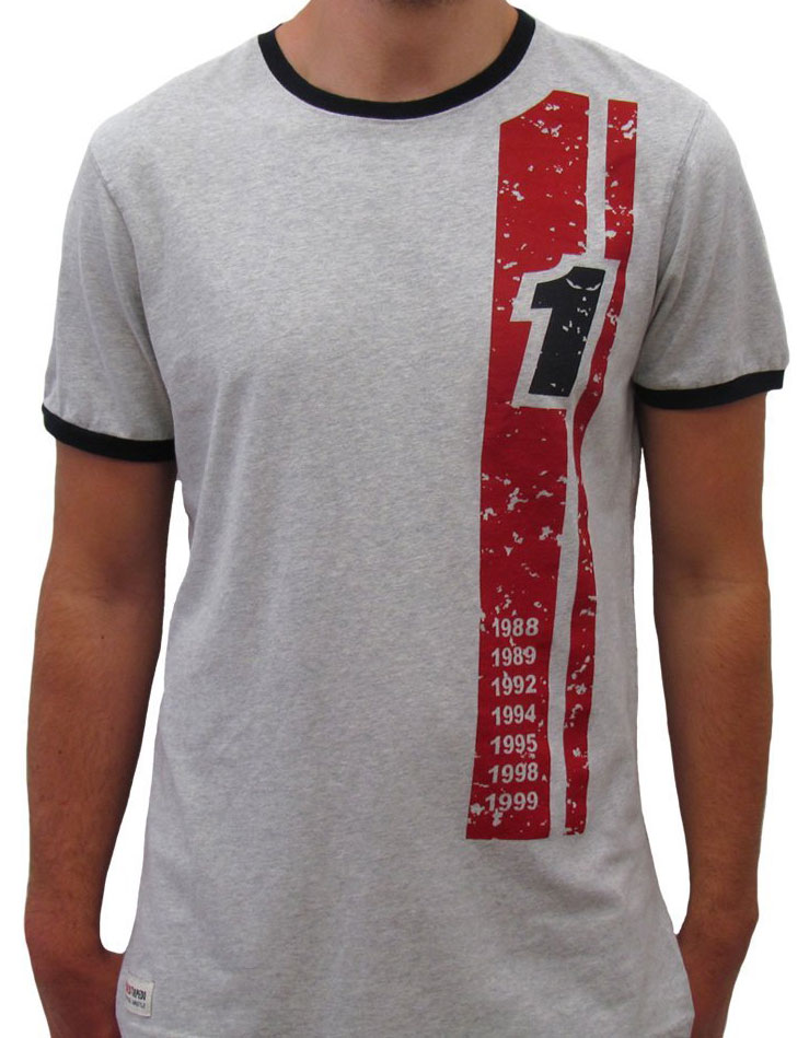 Carl Fogarty Retro Legend T Shirt Grey Marl