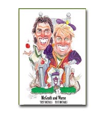 McGrath and Warne - Caricature Limited Edition Print