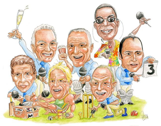 Ashes Commentators Cartoon Print