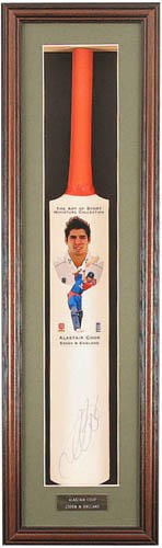 Alastair Cook - Signed and Framed Mini Bat