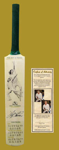 Legends Framed Signed Cricket Bat - Jeff Thomson (Australia)