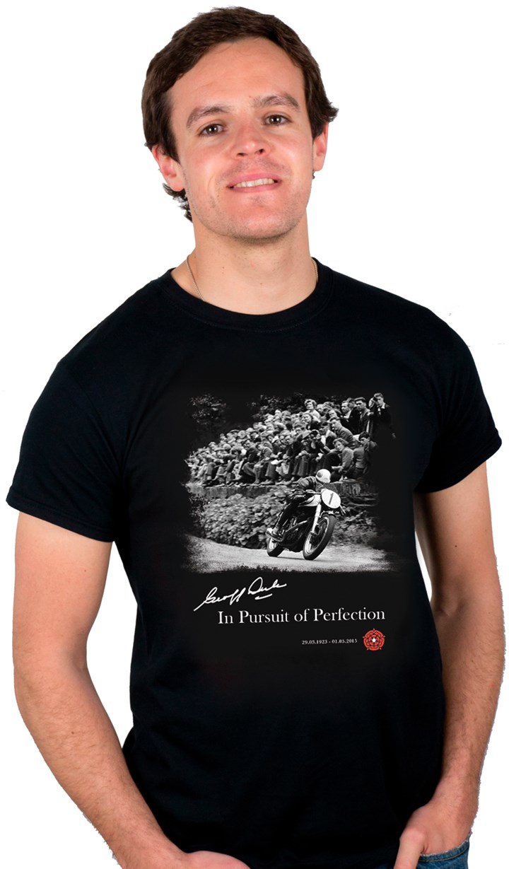 Geoff Duke: In Pursuit of Perfection T-Shirt - click to enlarge
