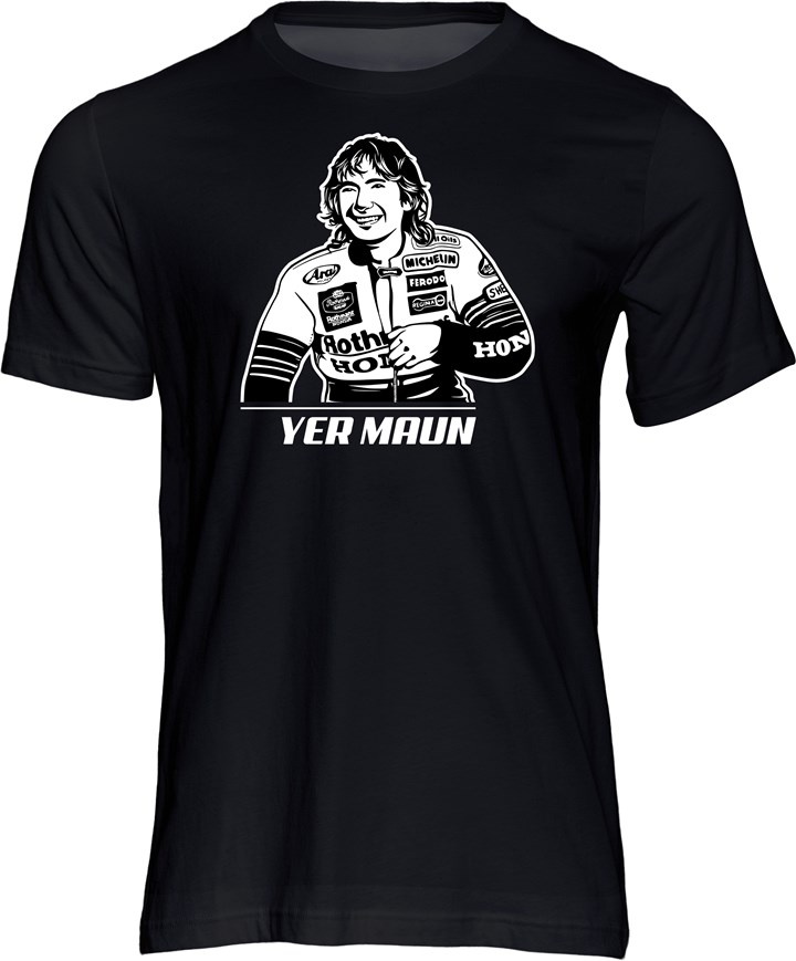 Joey Dunlop - Yer Maun T-shirt Black - click to enlarge