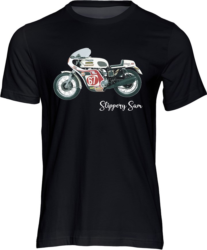 Slippery Sam Triumph Trident T-shirt Black - click to enlarge