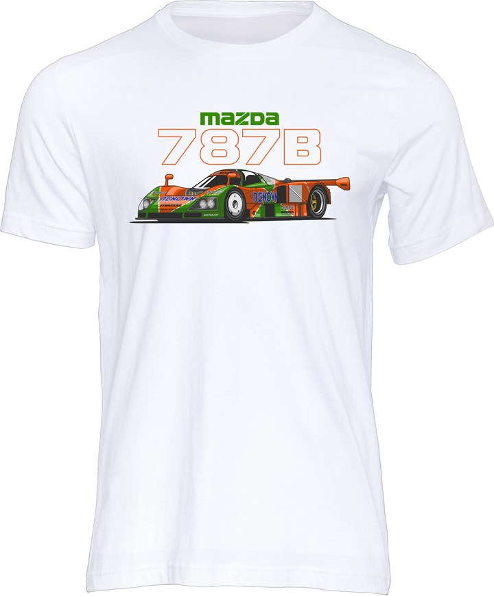 Mazda 787B Group C Car T-shirt White - click to enlarge