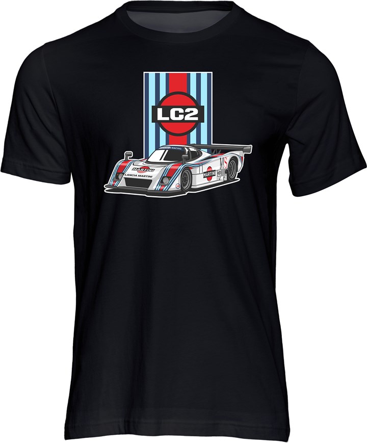 Lancia LC2 Group C Car T-shirt Black - click to enlarge