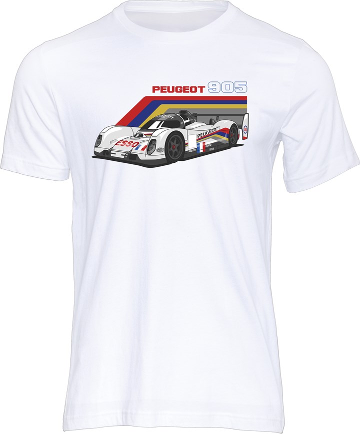 Peugeot 905 Group C Car T-shirt White - click to enlarge