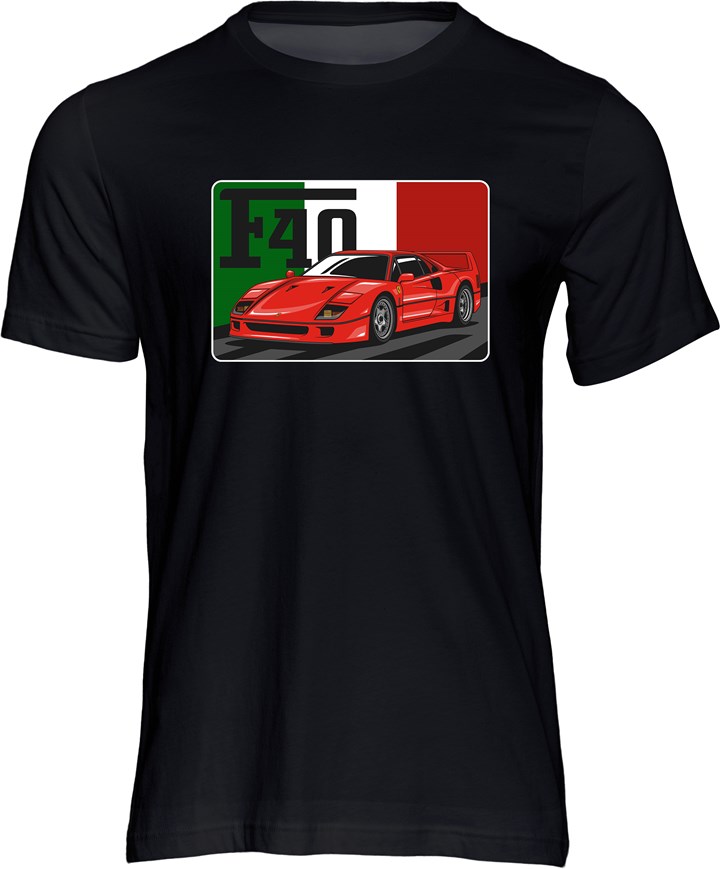 Dream Car Ferrari F40 T-shirt Black - click to enlarge