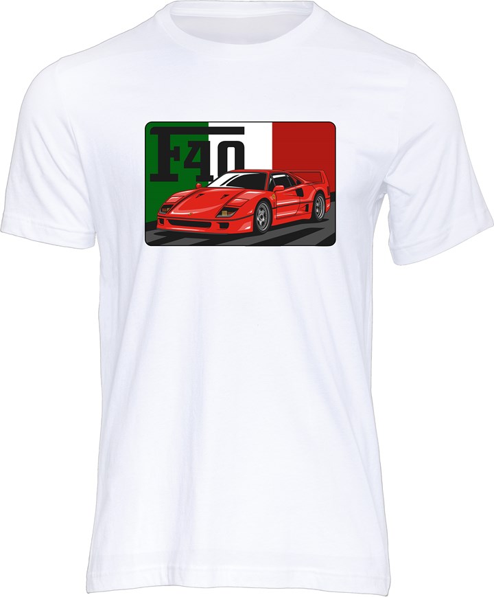 Dream Car Ferrari F40 T-shirt White - click to enlarge