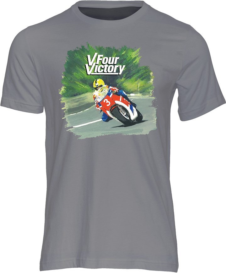 V Four Victory T-shirt Charcoal - click to enlarge